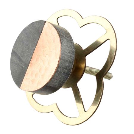 Grey Stone Copper Round Dresser Knobs